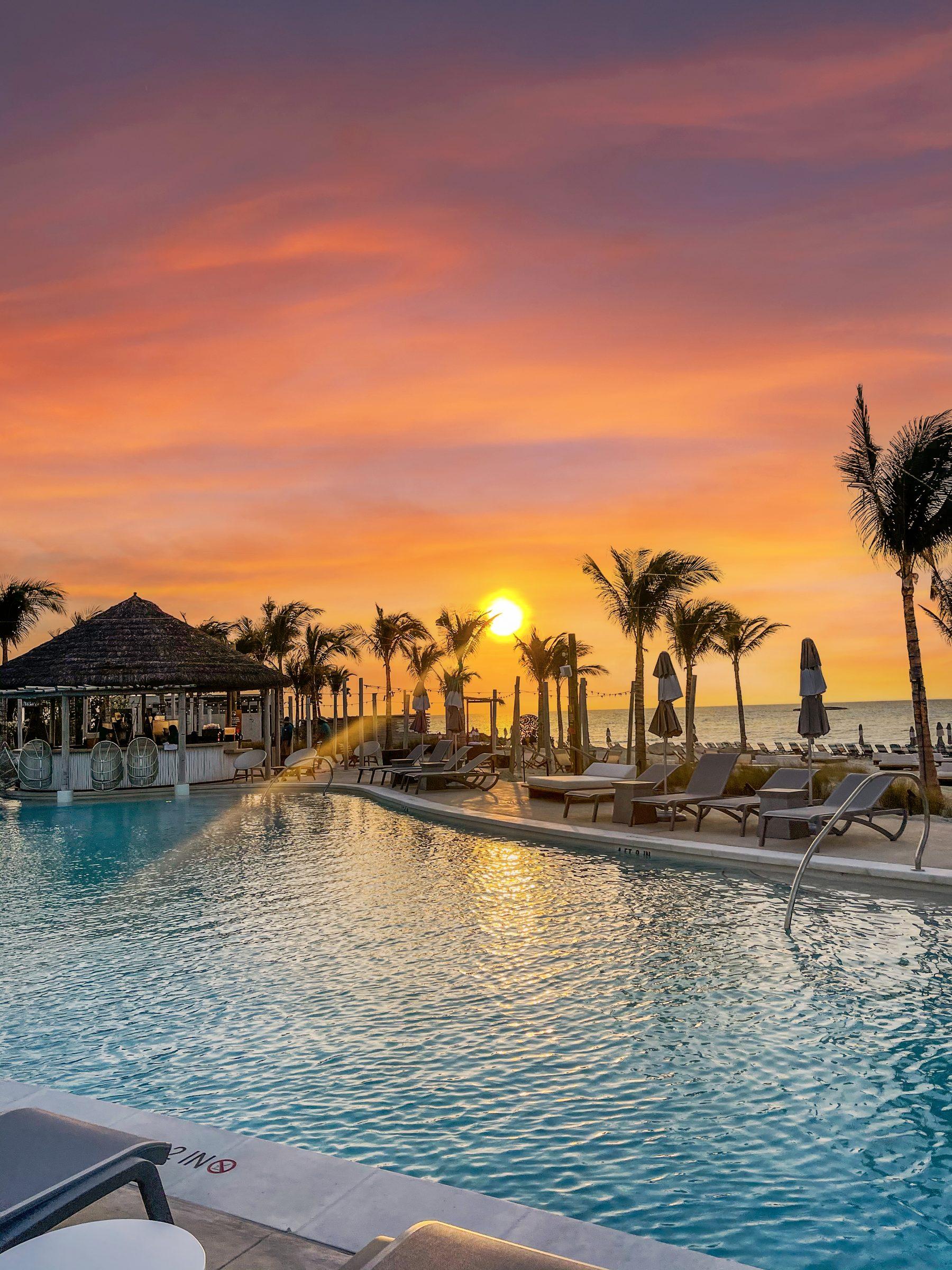 Sunset at the beach club